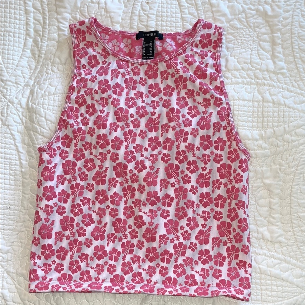 Forever 21 Pink Floral Tank Top